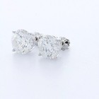 Stud Earrings Classic Solid 14k White Gold 4 Carat Round Natural Diamond F Si2