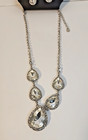 Costume Jewelry Clear Glass Rhinestone Necklace And Earring Set