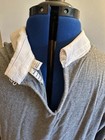Fake Collar Women   s Knit Collared Shirt Euc Business Casual Button Up Large Grey