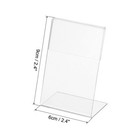 Mini Acrylic Sign Display Holder 2 4x3 5   Slant Back Name Tag Vertical 10pcs