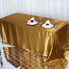 Gold 90x132  Rectangle Satin Tablecloth Wedding Party Home Banquet Linens Home