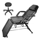 881lb Tattoo Chair Facial Bed Spa Massage Table With Hydraulic Stool Black white