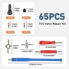 65pcs Car Tire Valve Stem Installation Repair Tool W  Puller Wrench Core Remover