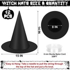 12 Pcs Halloween Witch Hats  Black Hanging Hats Porch 14 X 15 In 