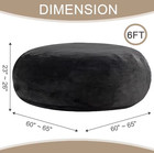 6ft Bean Bag Chair Memory Foam Filler Super Soft Plush Living Room Bedroom Loung