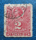 Two Used 1883 Chile  christopher Columbus  Postage Stamps  2   5 Centavos 