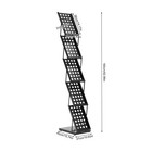 Foldable Floor-standing Magazine Newspaper Rack A4 Brochure Tilted Shelf Black
