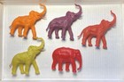 Qty5 Vintage Plastic Elephants Marx Mpc Feeley Meeley