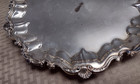 Vintage Friedman Silver Co Silver Plate Footed Serving Tray 12  Diameter