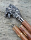 Handmade Walking Stick Wolf Head Handle Style Wooden