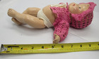 Vintage 11  Plastic Baby Doll Sleep Eyes Pink Crochet Outfit Old Doll