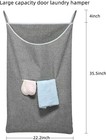 Large Hanging Laundry Hamper Bag 35x22in Grey-2pack