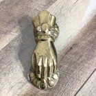 Vintage Figural Heavy Solid Brass Hand Door Knocker