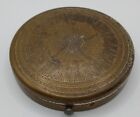 Vintage Brass Metal  Compact And Powder Case Mirror And Powder Pad Screen Bxi
