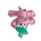 Wubbanub Infant Pacifier W  Pink Plush Animal Baby Soothie Preowned