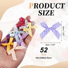52 Pcs Mini Ribbon Bows  2  Tiny Bows With Polka Dots For Crafts  Purple