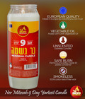 9 Day Yartzeit Candle - 6 Pack Kosher Yahrtzeit Memorial And Yom Kippur Candl   