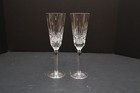 Waterford Lismore Tall Fluted Champagne Glasses Set Of 2 Crystal Signed 8 75 