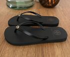 Tory Burch Flip Flops 10 Black Flats Thin Strap Sandals