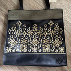 Patricia Nash Toscano Greek Embroidery Tote Black Gold W  Mirrored Details Nwt