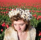 Vintage Ivory   White Satin Ribbon Rose Flower Floral Bridal Headband Tiara
