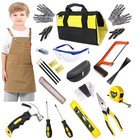 38-piece Kids Real Tool Set With Tool Bag   Woodworker Apron  Hand Saw  Children