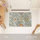 Maples Rugs Fleur Contemporary Motif Kitchen Rugs Non Skid Accent Area Carpet   