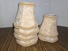 6 Pcs Scalloped Lamp Shades  Small Beige Clip-on For Candelabra Bulbs Petal Edge