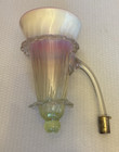 Antique Uranium Blown Glass Automobile Car Bud Vase Cased Opalescent Vaseline