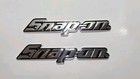 2pk Snap On Tool Box Logo Emblem Chrome Plastic Badge Decal 8    3 Black Drivers