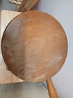 Vtg Wood Milking Stool Authentic Furniture Product 3 Legged Handle Footstool Usa