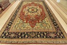 Heriz Serapi Rug 11   10    X 18    Red Wool Tribal Hand-knotted Oriental Carpet