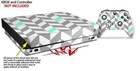 Skin For Xbox One X Console Controller Chevrons Gray Seafoam Decal