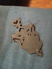 Antique vintage Sad Iron Trivet Rustic Primitive Footed Cast Iron Ironing Trivet