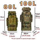 80l 100l Outdoor Travel Backpack Rucksack Camping Tactical Hiking Trekking Bag