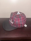 Vintage Clearwater Beach Florida Surf Shop Hat Plaid Red Snapback Retro Nos