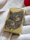 Cat Double Sided Zippo Lighter Relief Collectible Gift Animal Design
