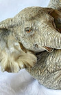 Detailed Composite Elephant Tabletop Sculpture Lifelike