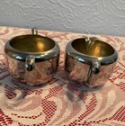 Vintage Oneida Community 609 Silverplate Cream   Sugar Acanthus Handle