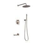Brushed Nickel 8 Inches Shower Faucet Set Mixer Vavel Tub Spout Hand Shower Taps