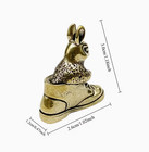 Brass Minitures- Distressed Vintage Style Solid Brass Bunny In A Shoe