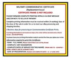 Honorable Service   U s  Army Commemorative Certificate W free Custom Printing
