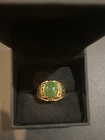 Vintage 1-20 10k Gold Filled Green Jade Stone Ring Size  11