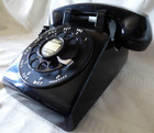 1960 s Western Electric  Bell System Black 500 Desk Phone  Polished   Working