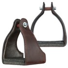 1  Leather Covered Padded Endurance Stirrups With 4 1 2  Tread