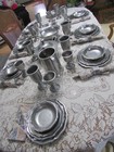 Wilton Rwp Columbia Pewter Dinnerware Set Of 8 Queen Ann Style-vintage Armetale