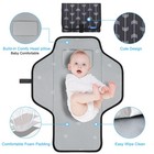 Baby Portable Changing Pad Travel - Waterproof Compact Diaper Changing Mat Wi   