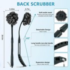 20 5  Loofah With Handle Replaceable Shower Body Scrubber Dark Black Men