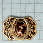 Classic Western Horseshoe Belt Buckle Rocky Road Ice Cream Mount Vtg 70s  gta114