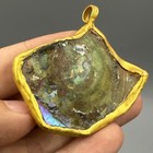 Lovely Unique Ancient Roman Glass Pendant With Rare Patina
